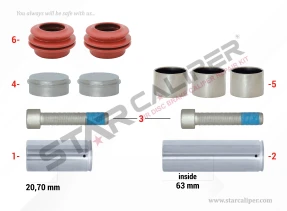 Caliper Guides & Seals Repair Kit