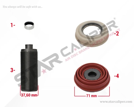 Caliper Piston Tappet & Seals Repair Kit