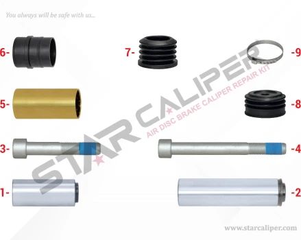 Caliper Guides & Seals Repair Kit