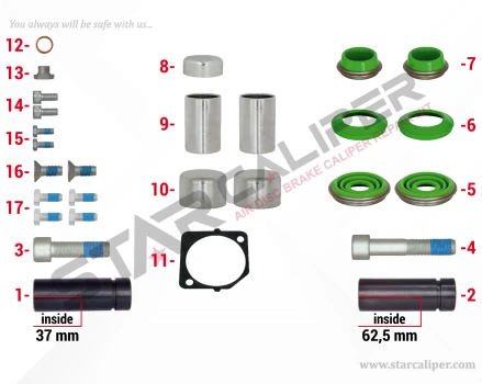 Caliper Overhaul Repair Kit