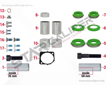 Caliper Overhaul Repair Kit