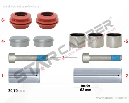 Caliper Guides & Seals Repair Kit