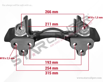 Caliper Carrier (Maxx 22T HENDRICKSON Trailer -  22.5 - Left )