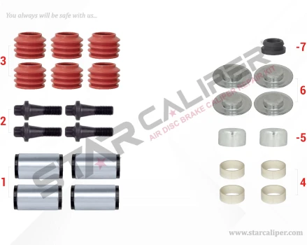 Caliper Guides & Seals Repair Kit