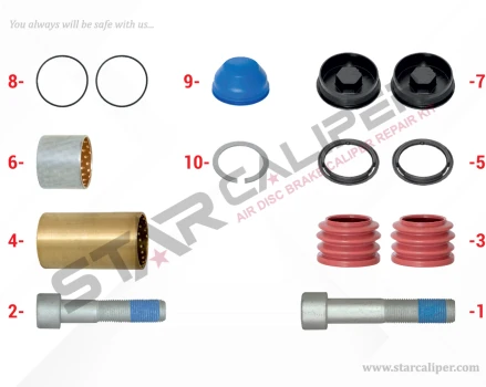  Caliper Guides & Seals Repair Kit 