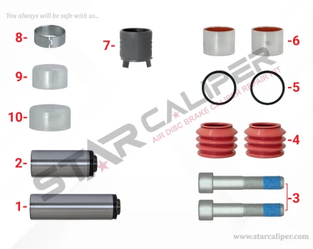 Caliper Guides & Seals Repair Kit